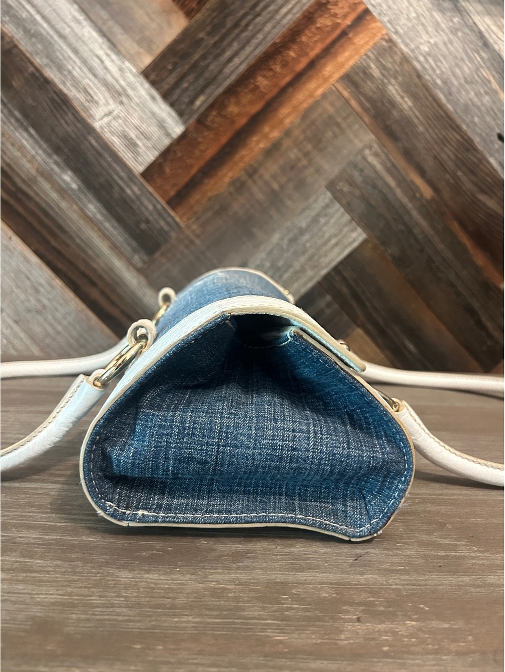 Dolce & Gabbana Denim and White Leather Shoulder Bag - Picture 4 of 8